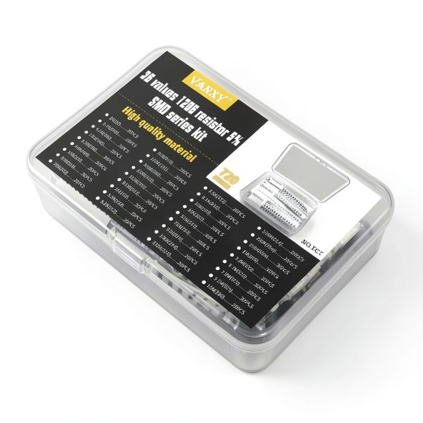 1206 SMD Resistor Kit 1R-10M Ω ohm 36 Values 1/4W 0.25W ±5% Tolerance Thick Film 1-10MR SMT Chip Resistors-3